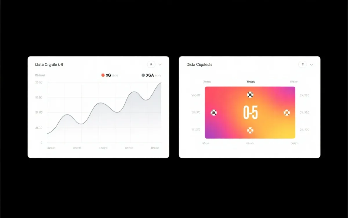 示例可视化：xG趋势折线与比分概率热力图